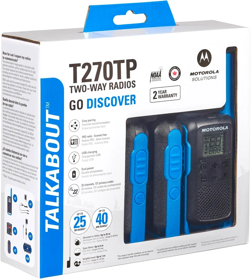 KIT 3 RADIOS MOTOROLA TALKABOUT T270TP RECARGABLE 22 CANALES - 6
