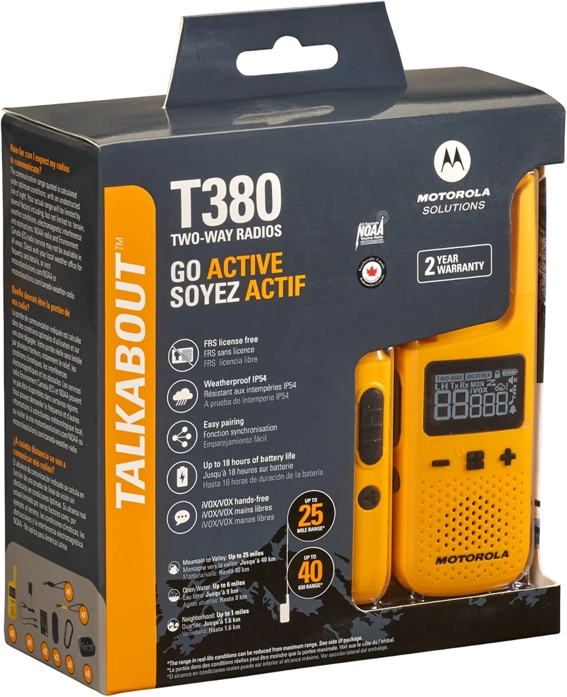 MOTOROLA MOTOROLA TALKBAOUT T380 40K 2 VIAS WALKIE TALKIE RECARGABLE FRS