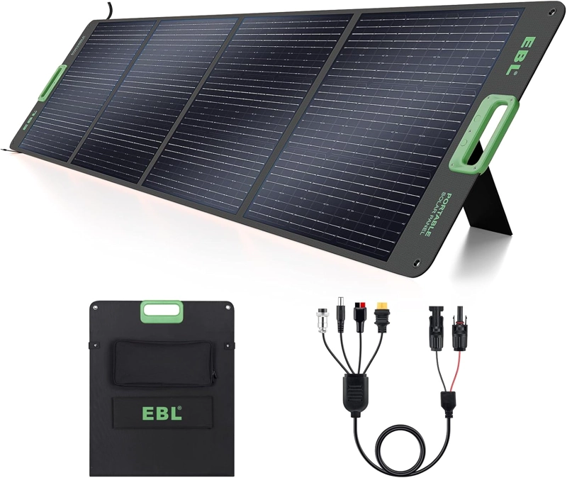 EBL ESP-200 PANEL SOLAR PORTATIL PLEGABLE 200W IMPERMEABLE VERDE - 1