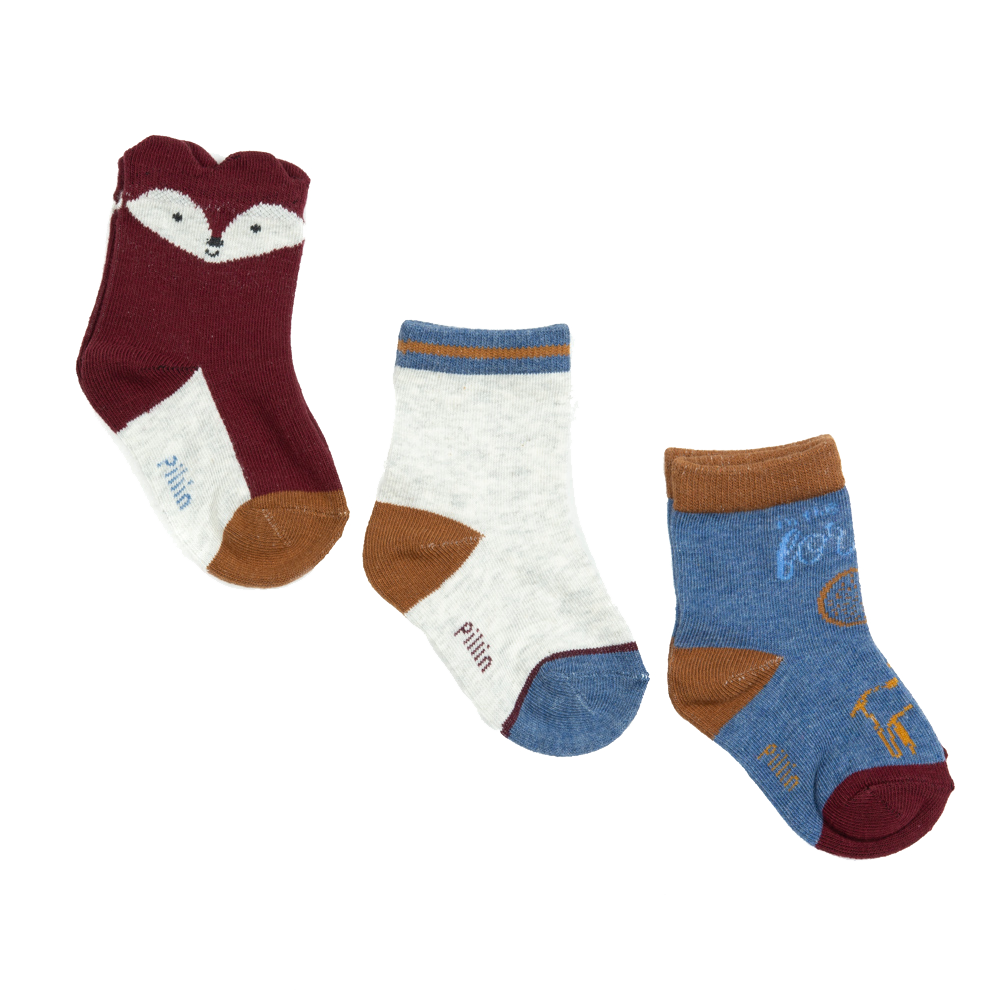 PACK 3 CALCETINES BEBÉ NIÑO MULTICOLOR PILLÍN - 1