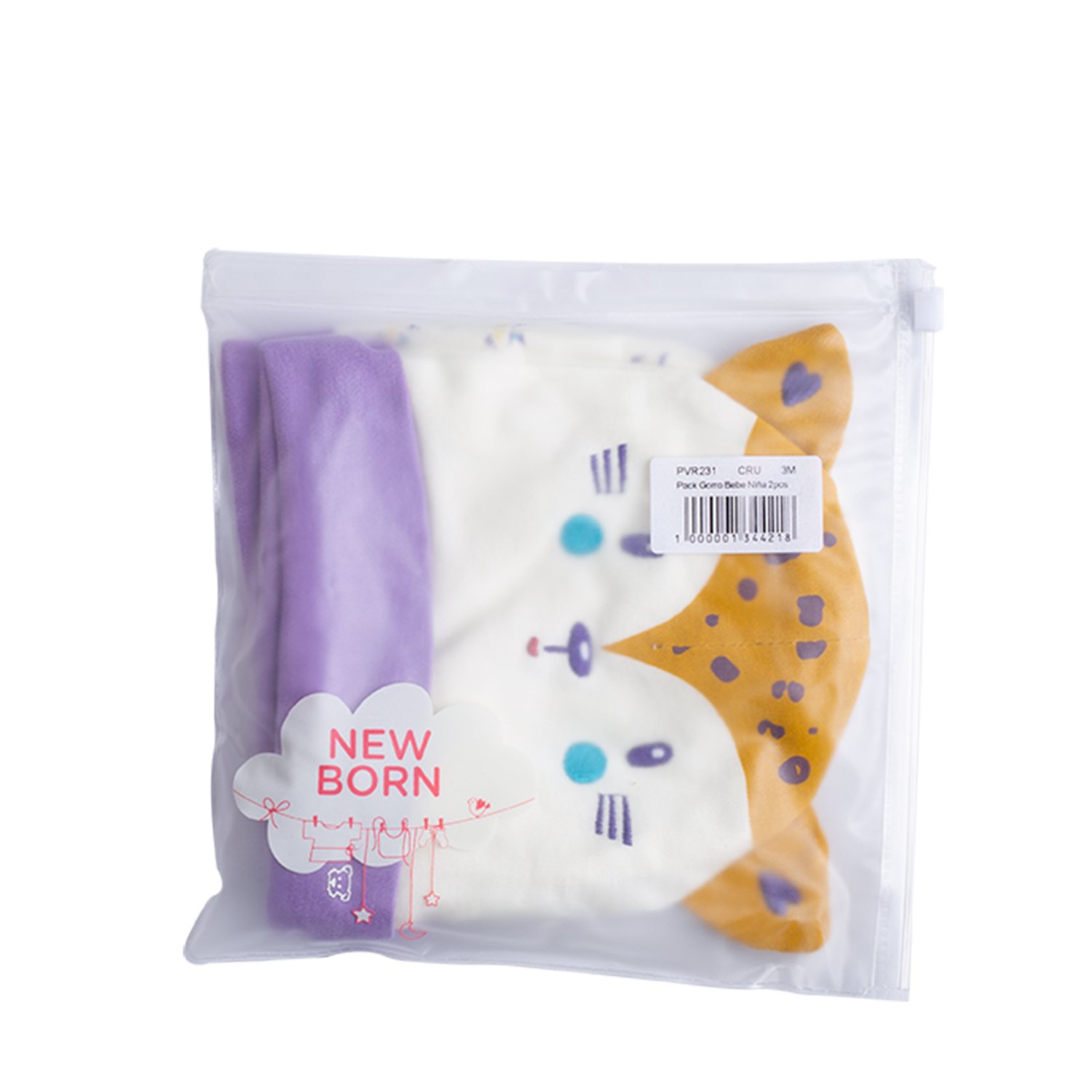 PACK GORRO BEBE NIÑA 2PCS CRUDO PILLIN - 1