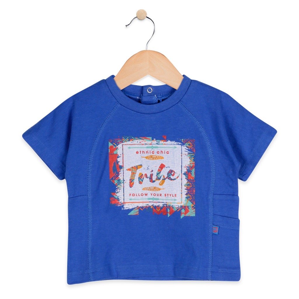 POLERA M/C BEBÉ NIÑO AZUL PILLIN - 1