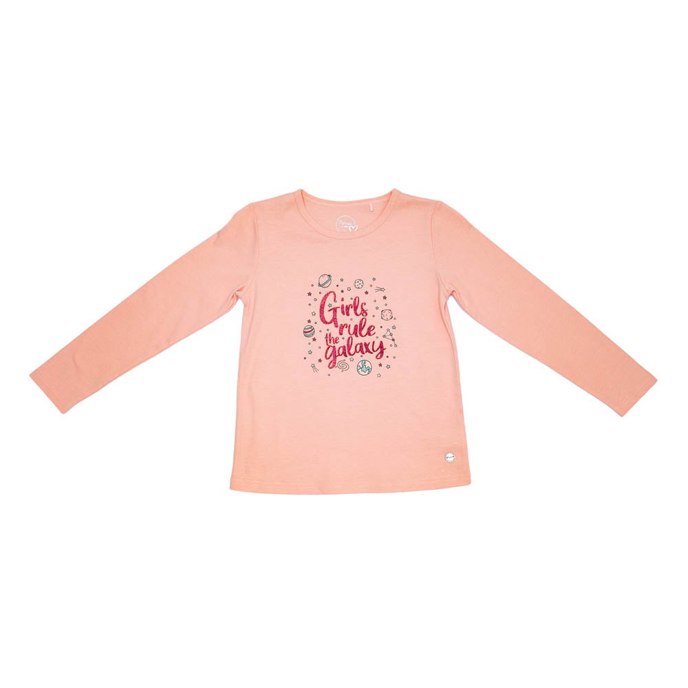POLERA NIÑA PILLÍN PVT608ROS M/L ESTAMPADA ROSADO - 1