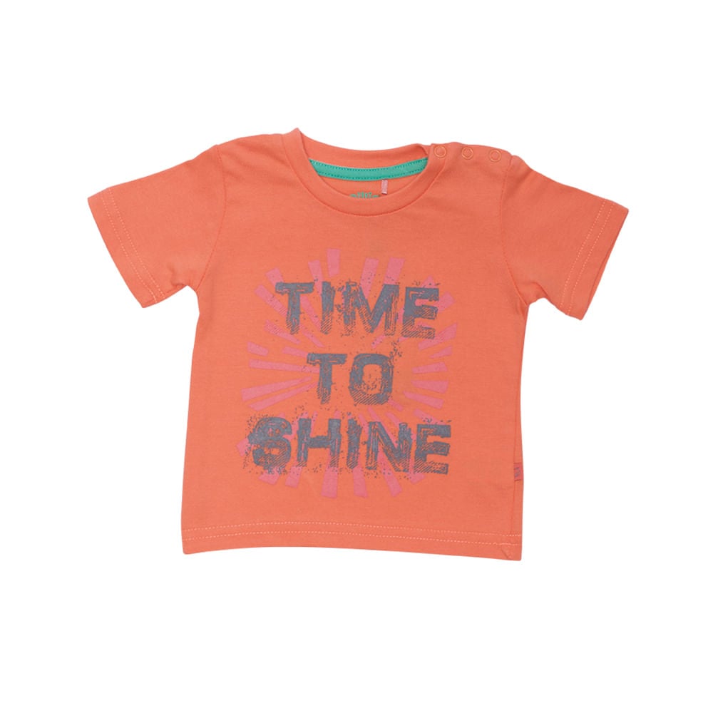 POLERA MANGA CORTA NIÑO PILLÍN PVU648COR BEBE CORAL - 1