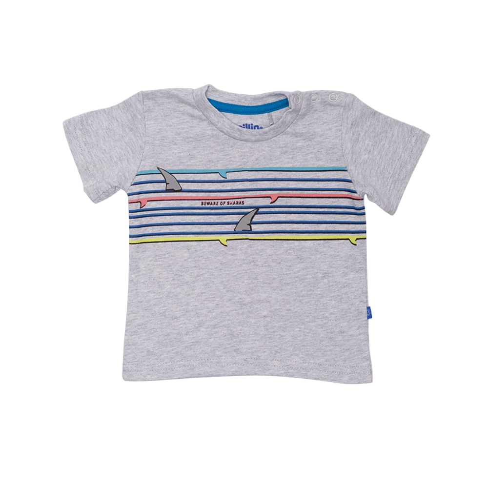 POLERA MANGA CORTA NIÑO PILLÍN GRIS CLARO BEBE PVU648MLG - 1