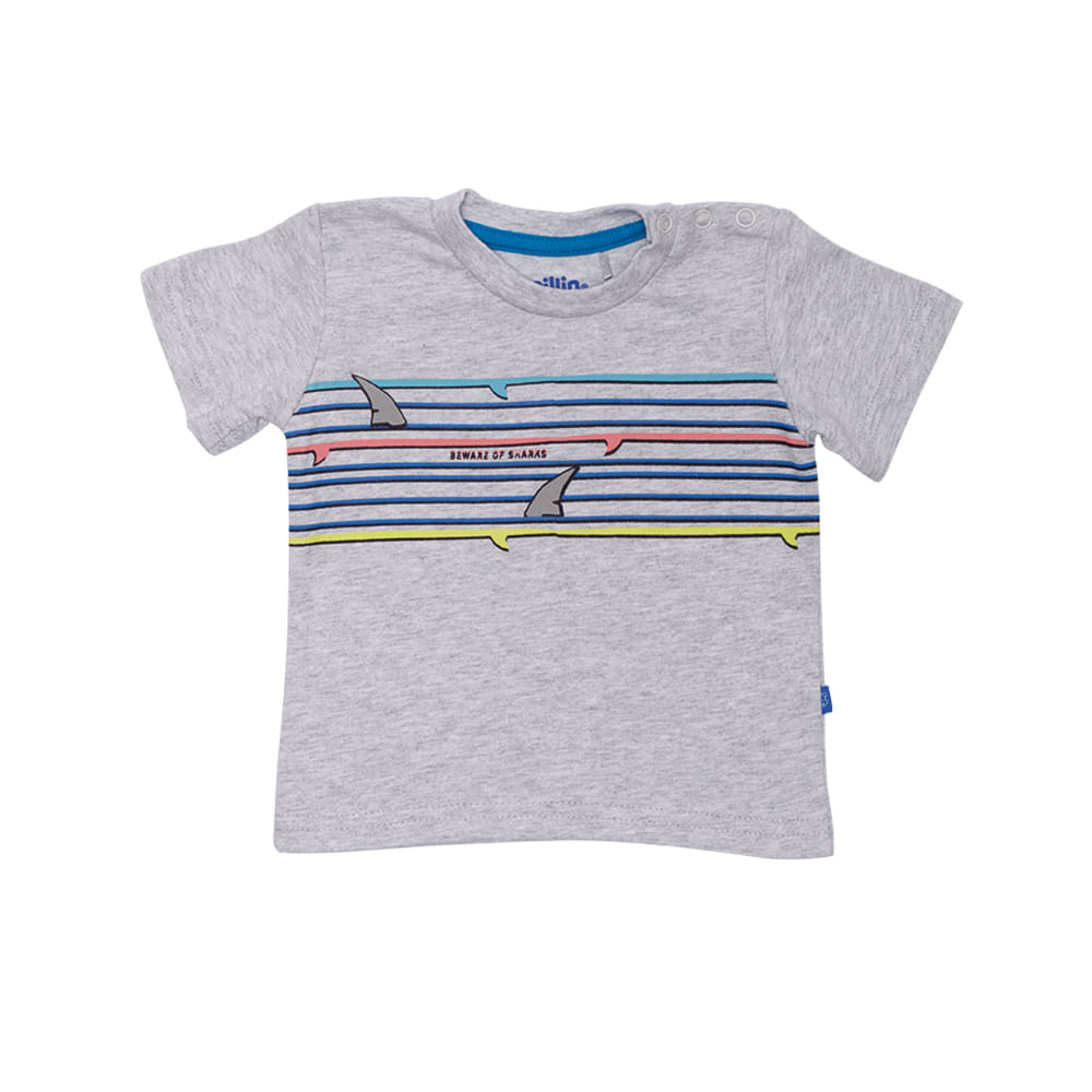 POLERA MANGA CORTA NIÑO PILLÍN GRIS CLARO BEBE PVU648MLG - 1