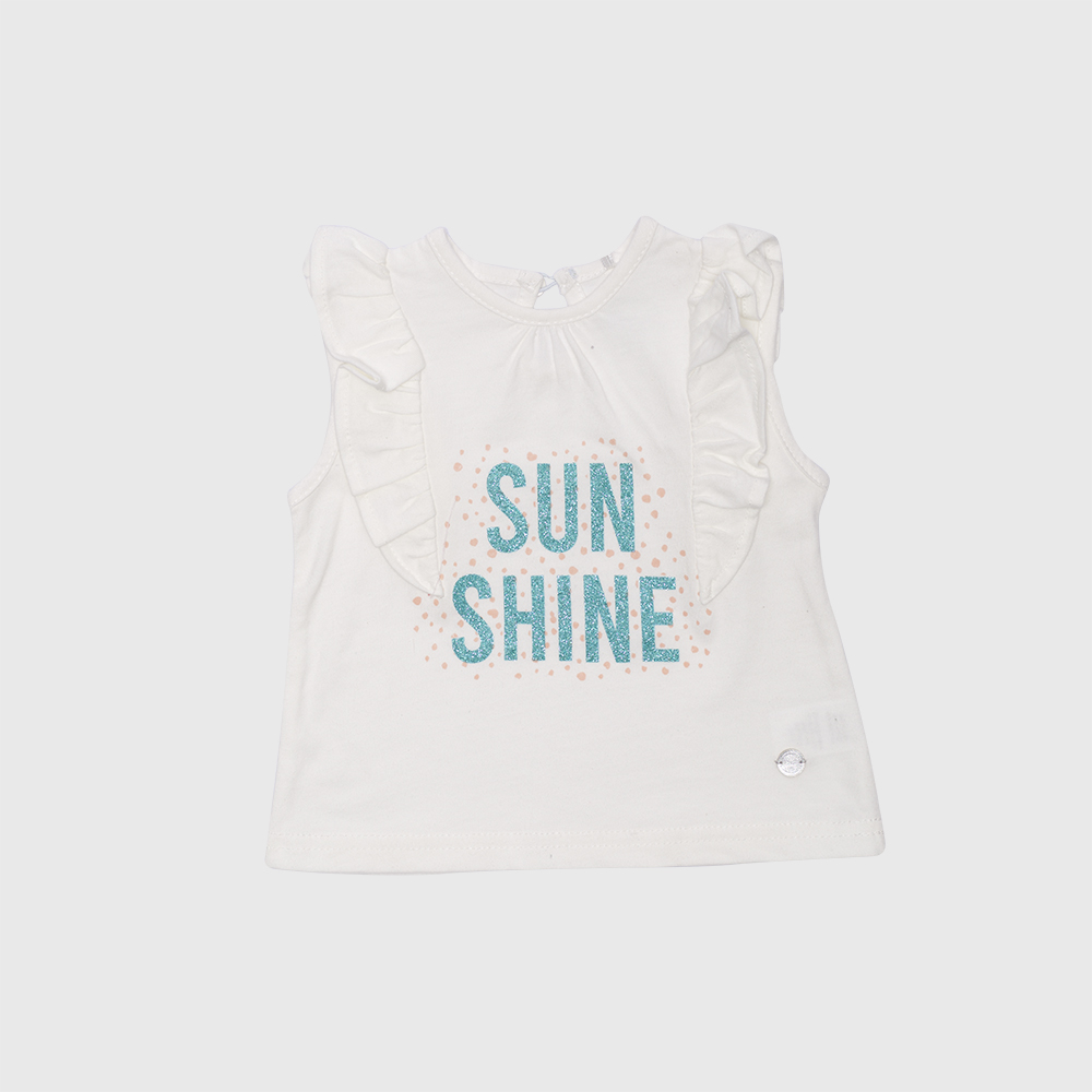 POLERA MANGA CORTA BEBE NIÑA CRUDO PILLIN - 1