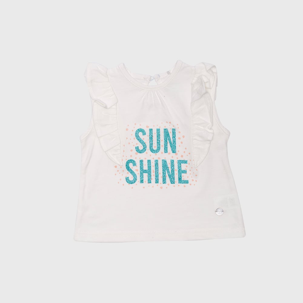 POLERA MANGA CORTA BEBE NIÑA CRUDO PILLIN - 1