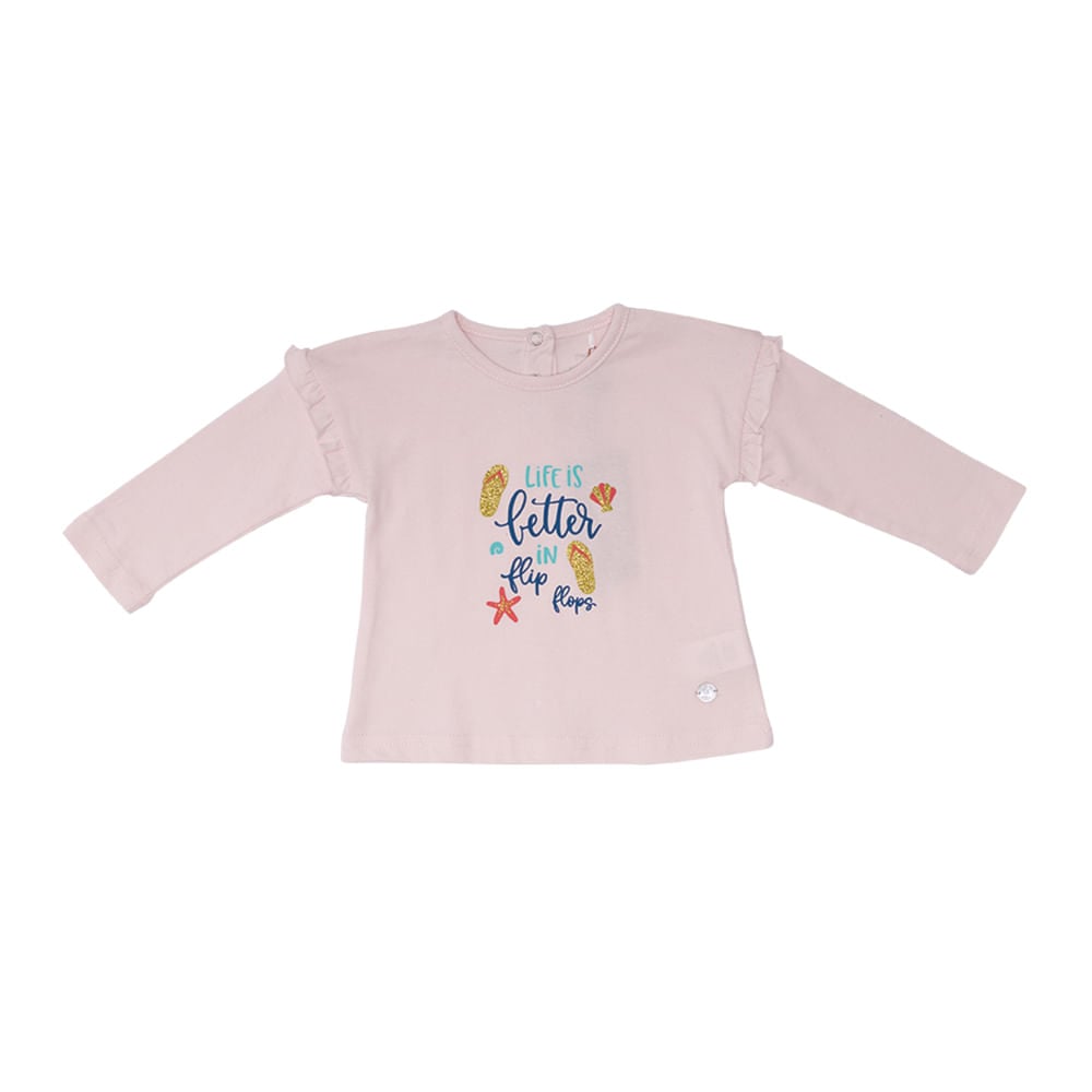 POLERA MANGA LARGA BEBE NIÑA BEIGE PILLIN - 1