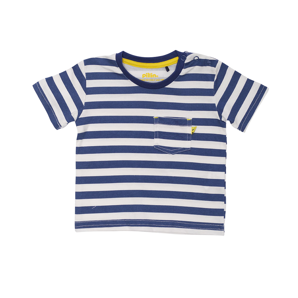 POLERA MANGA CORTA NIÑO AZUL PILLIN - 1