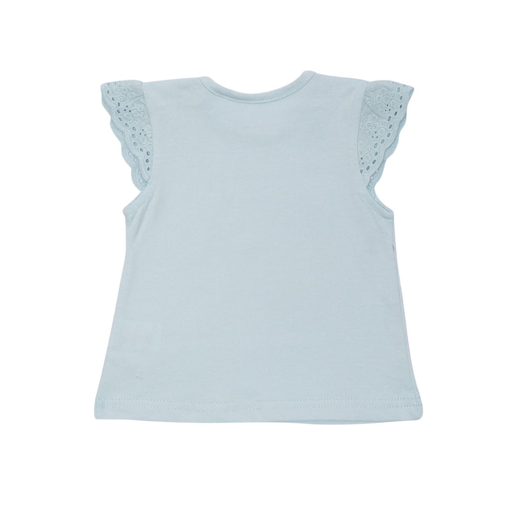 POLERA MANGA CORTA BEBE NIÑA TURQUESA PILLIN - 2