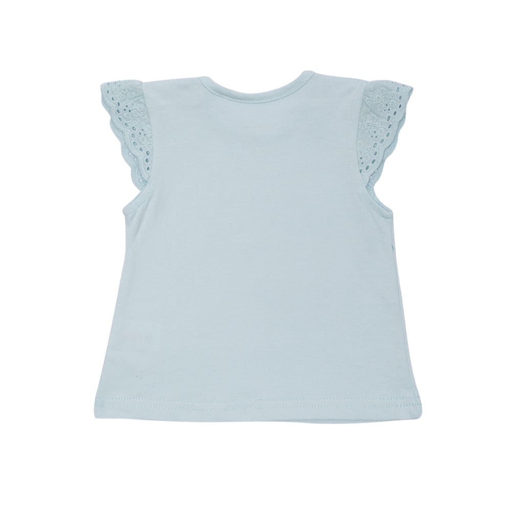 POLERA MANGA CORTA BEBE NIÑA TURQUESA PILLIN - 2