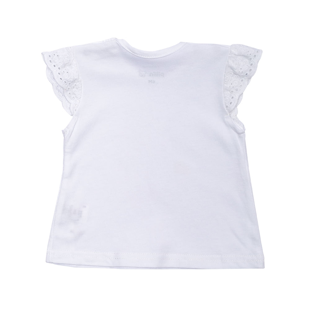 POLERA MANGA CORTA BEBE NIÑA BLANCO PILLIN - 2