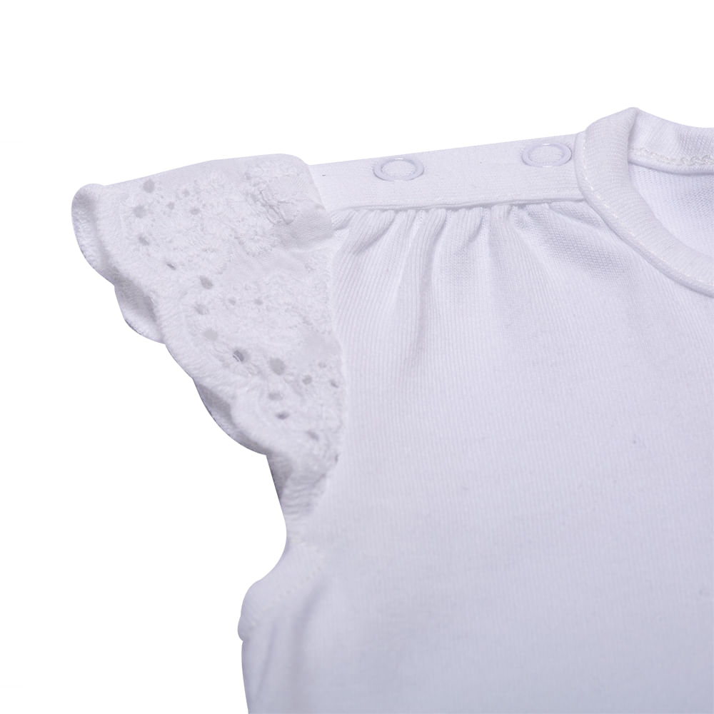 POLERA MANGA CORTA BEBE NIÑA BLANCO PILLIN - 3