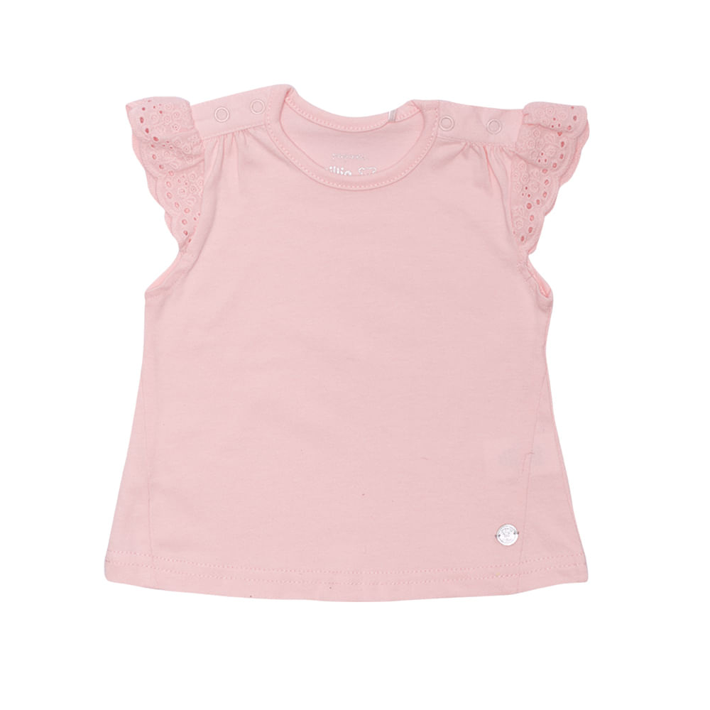 POLERA MANGA CORTA BEBE NIÑA ROSADO PILLÍN - 1