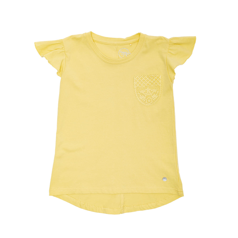POLERA MANGA CORTA NIÑA VAINILLA PILLIN - 1