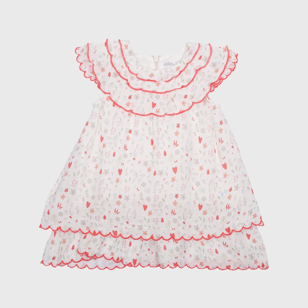 VESTIDO ALGODON NIÑA PILLIN BLANCO PVU826BCO VERANO BEBE - 1