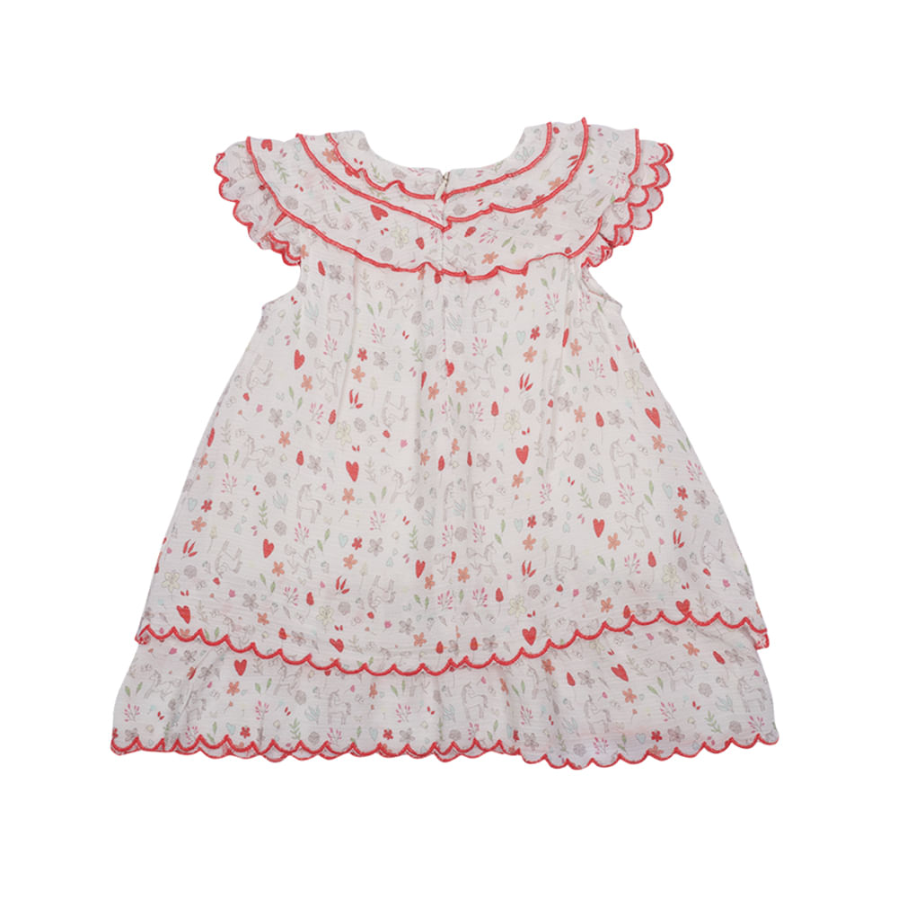 VESTIDO ALGODON NIÑA PILLIN BLANCO PVU826BCO VERANO BEBE - 2