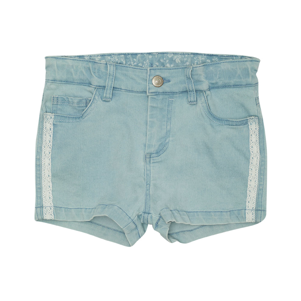 SHORT ALGODÓN NIÑA PILLÍN CELESTE PVU713CEL - 1