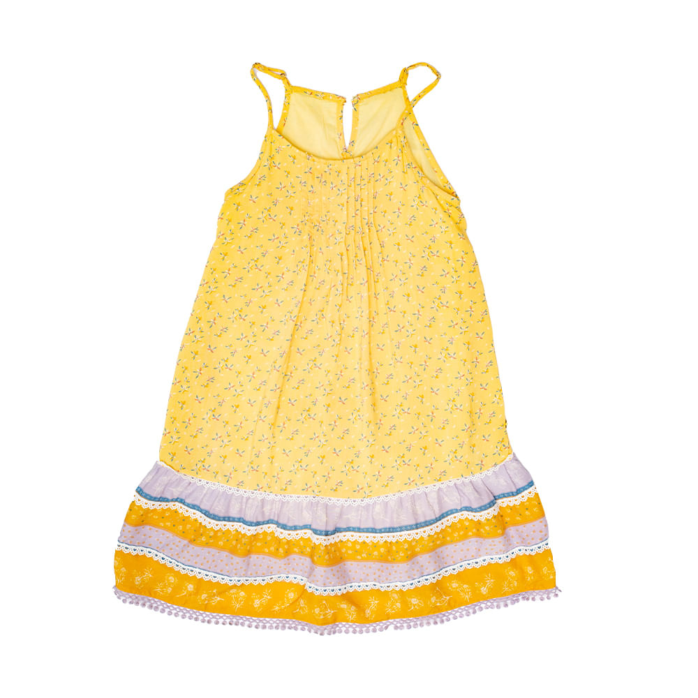 VESTIDO ALGODON NIÑA PILLIN AMARILLO PVU830AMA - 1