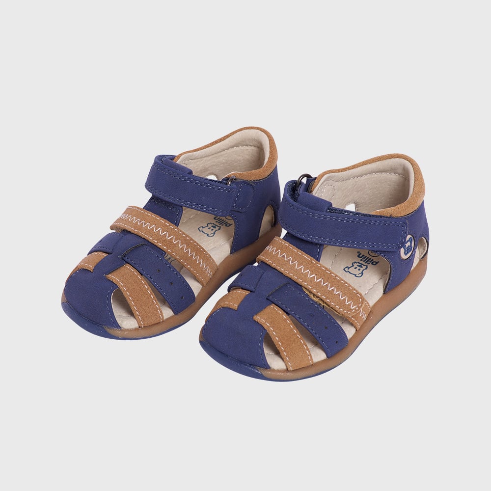 SANDALIAS NIÑO PILLÍN CUERO BEBE VERANO AZUL - 1
