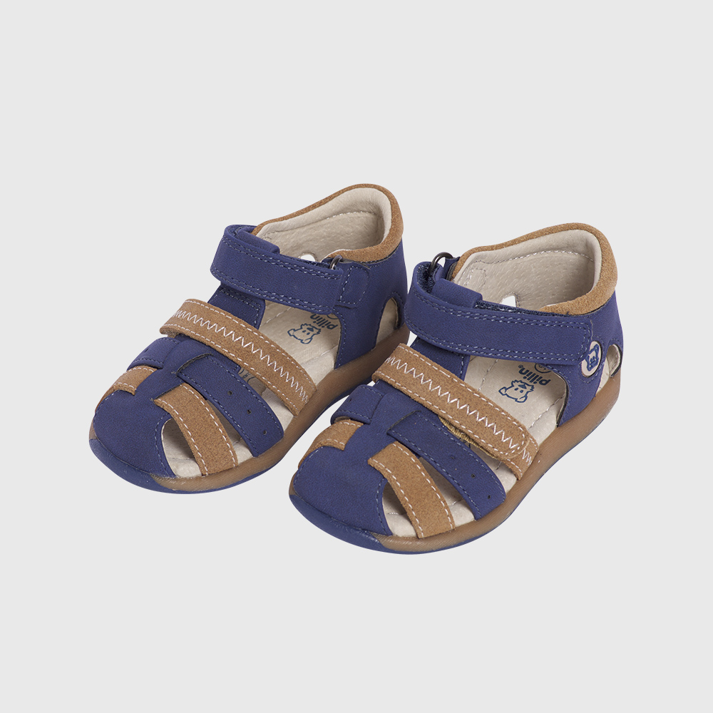 SANDALIAS NIÑO PILLÍN CUERO BEBE VERANO AZUL - 1