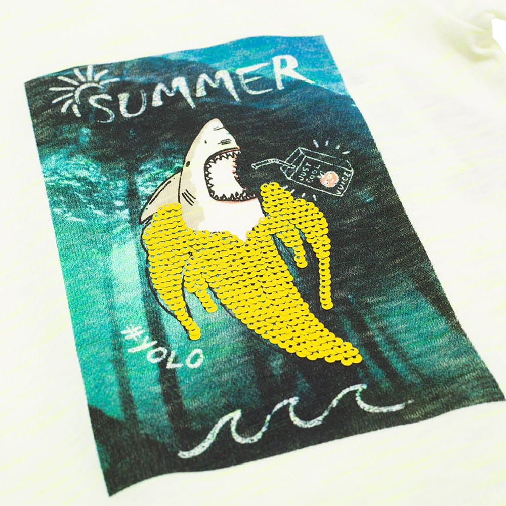 POLERA TIBURON BEBE NIÑO AMARILLO PILLIN - 3