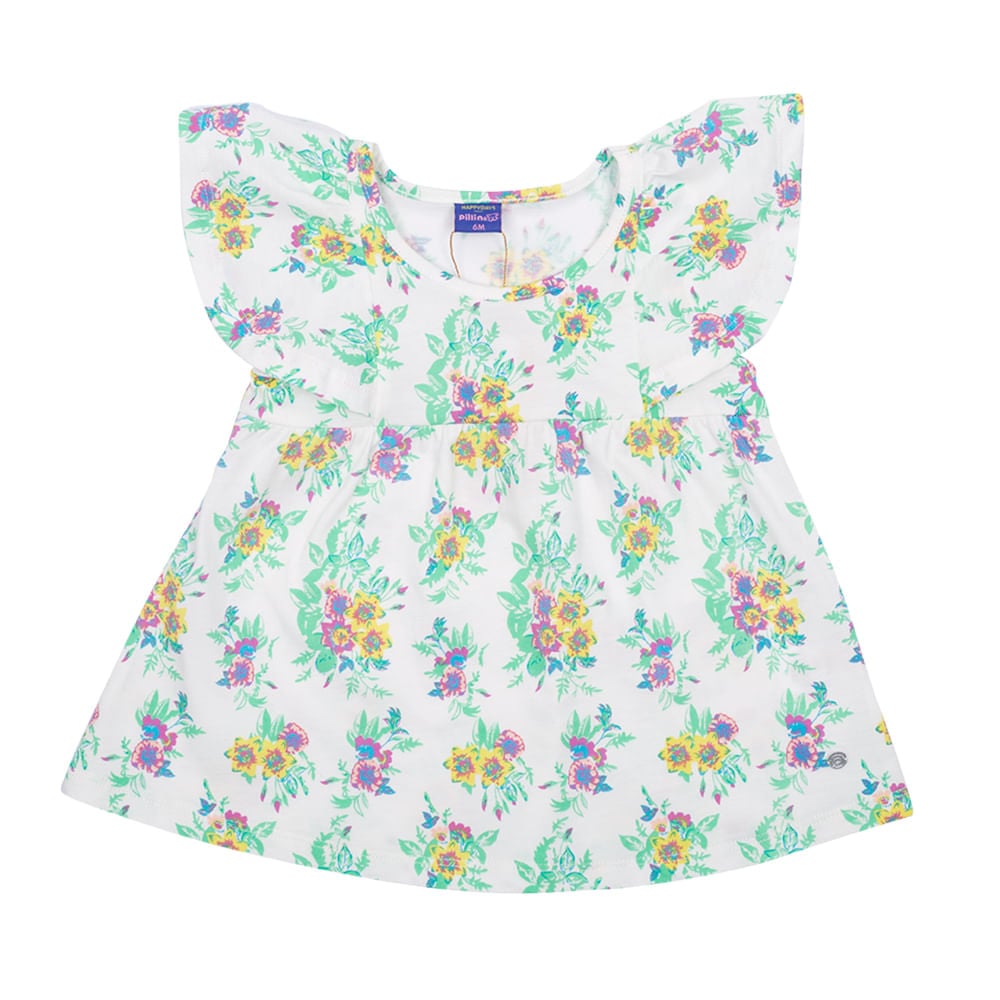 VESTIDO ALGODON NIÑA PILLIN BLANCO PVU672BCO BEBE - 1