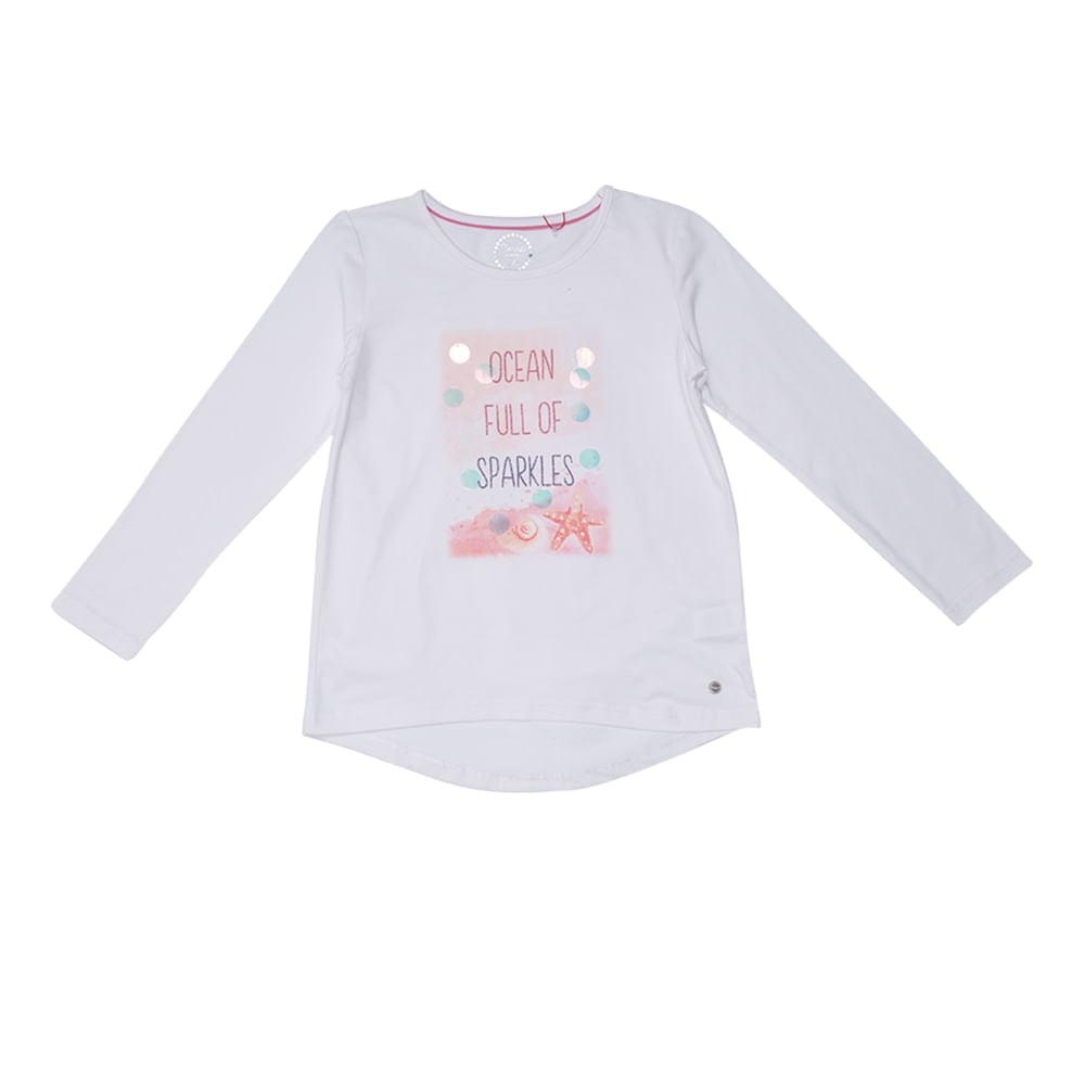 POLERA MANGA LARGA NIÑA PILLÍN BLANCO PVU630BCO - 1