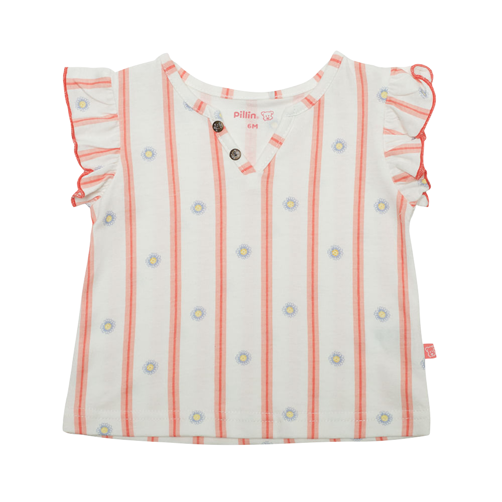 POLERA MANGA CORTA NIÑA PILLÍN PVU607BCO BEBÉ BLANCO - 1