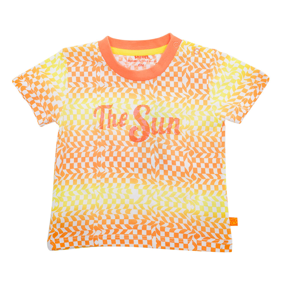 POLERA MANGA CORTA NIÑO PILLÍN PVU616NAR BEBÉ NARANJA - 1
