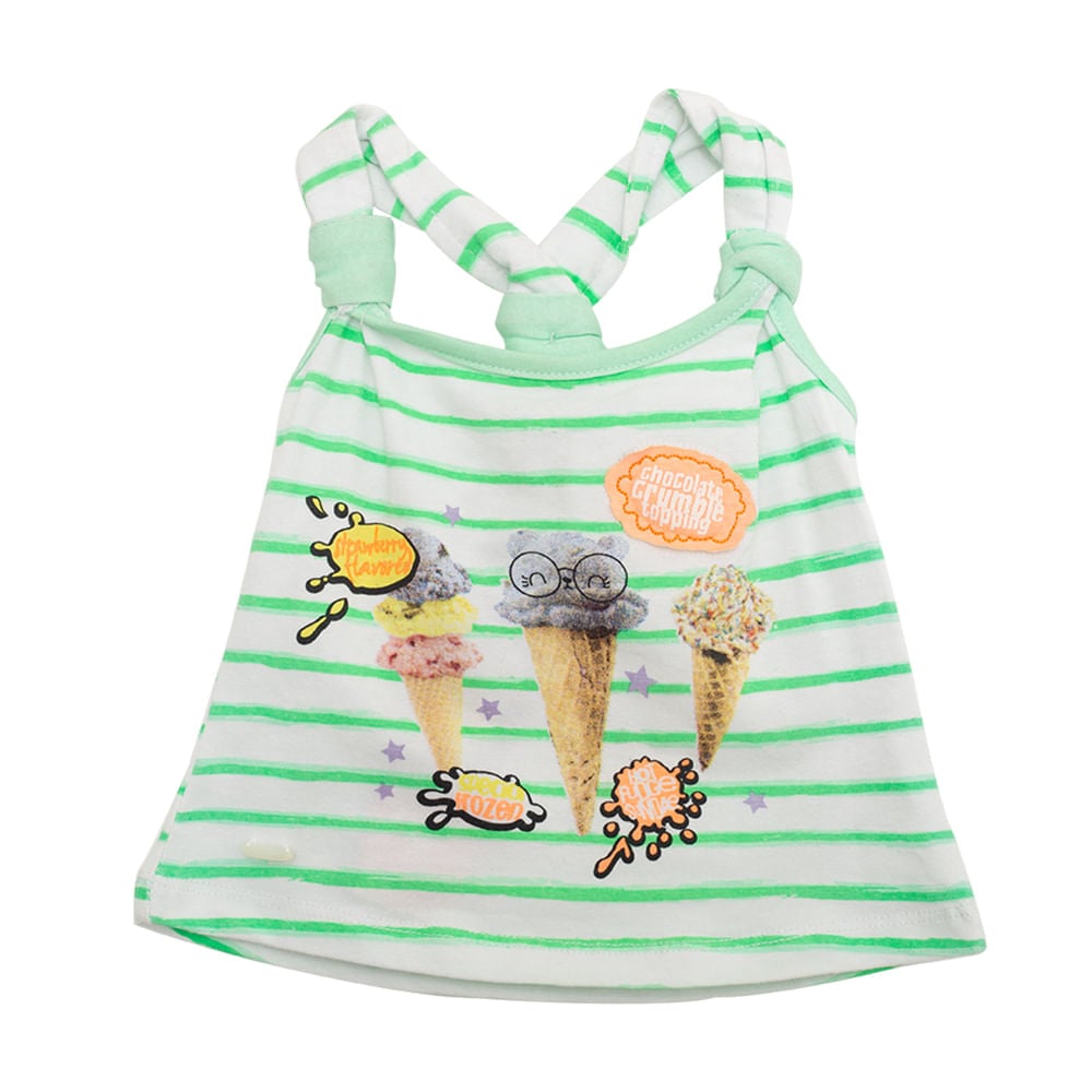POLERA SIN MANGAS NIÑA GRIS PILLIN - 1