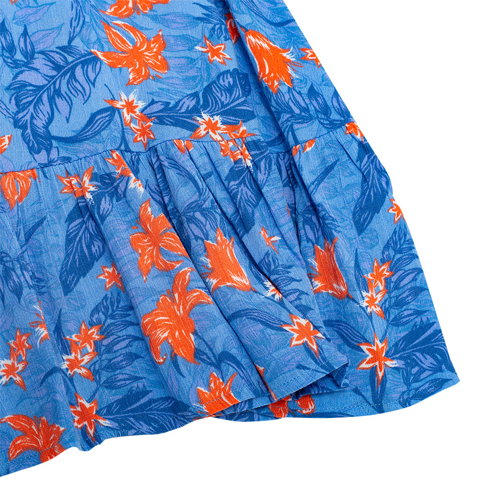 VESTIDO MIDI ALGODON NIÑA PILLIN CELESTE TVU810CEL - 4