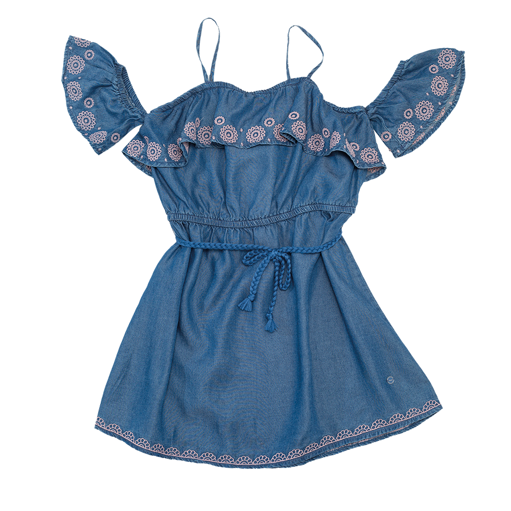 VESTIDO ALGODON NIÑA PILLIN DENIM PVU728DEN - 1