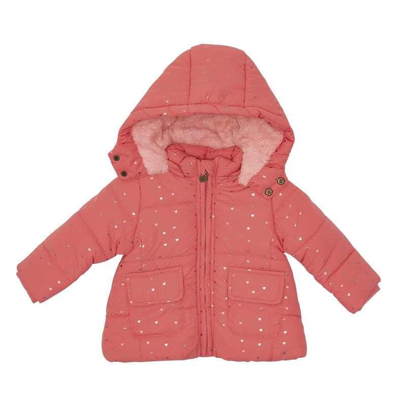 PARKA C/CAPUCHA BEBE  NIÑA ROSADO PILLIN - 1