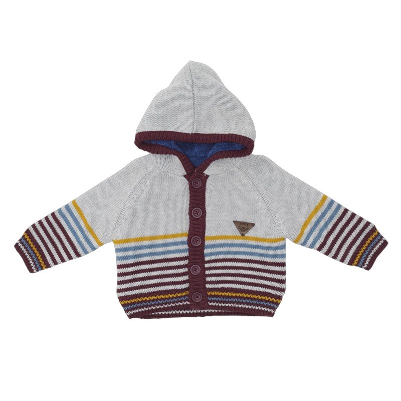 CHALECO CON CAPUCHA BEBE  NIÑO GRIS PILLIN - 1