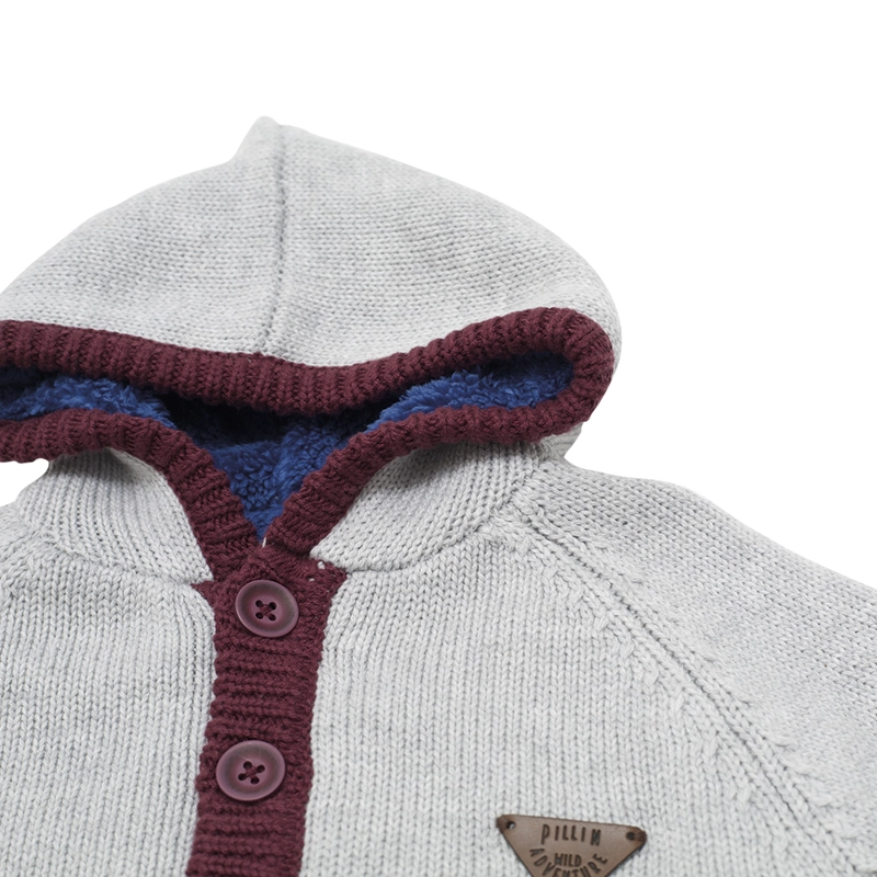 CHALECO CON CAPUCHA BEBE  NIÑO GRIS PILLIN - 2