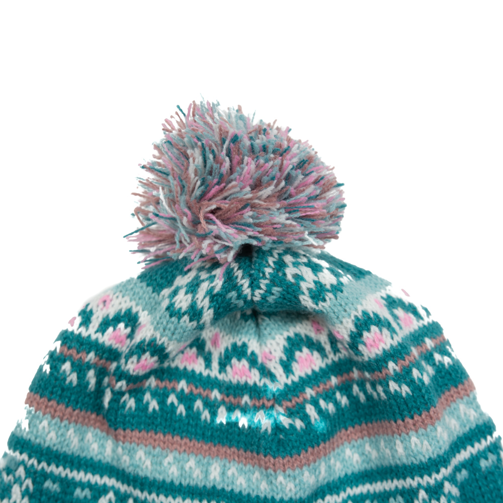 GORRO BEBÉ NIÑA PILLÍN TURQUESA OREJERAS Y POMPÓN - 2