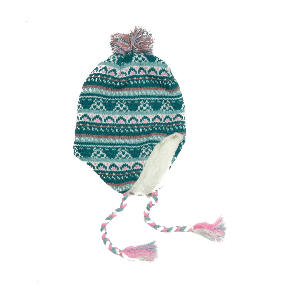 GORRO BEBÉ NIÑA PILLÍN TURQUESA OREJERAS Y POMPÓN - 3
