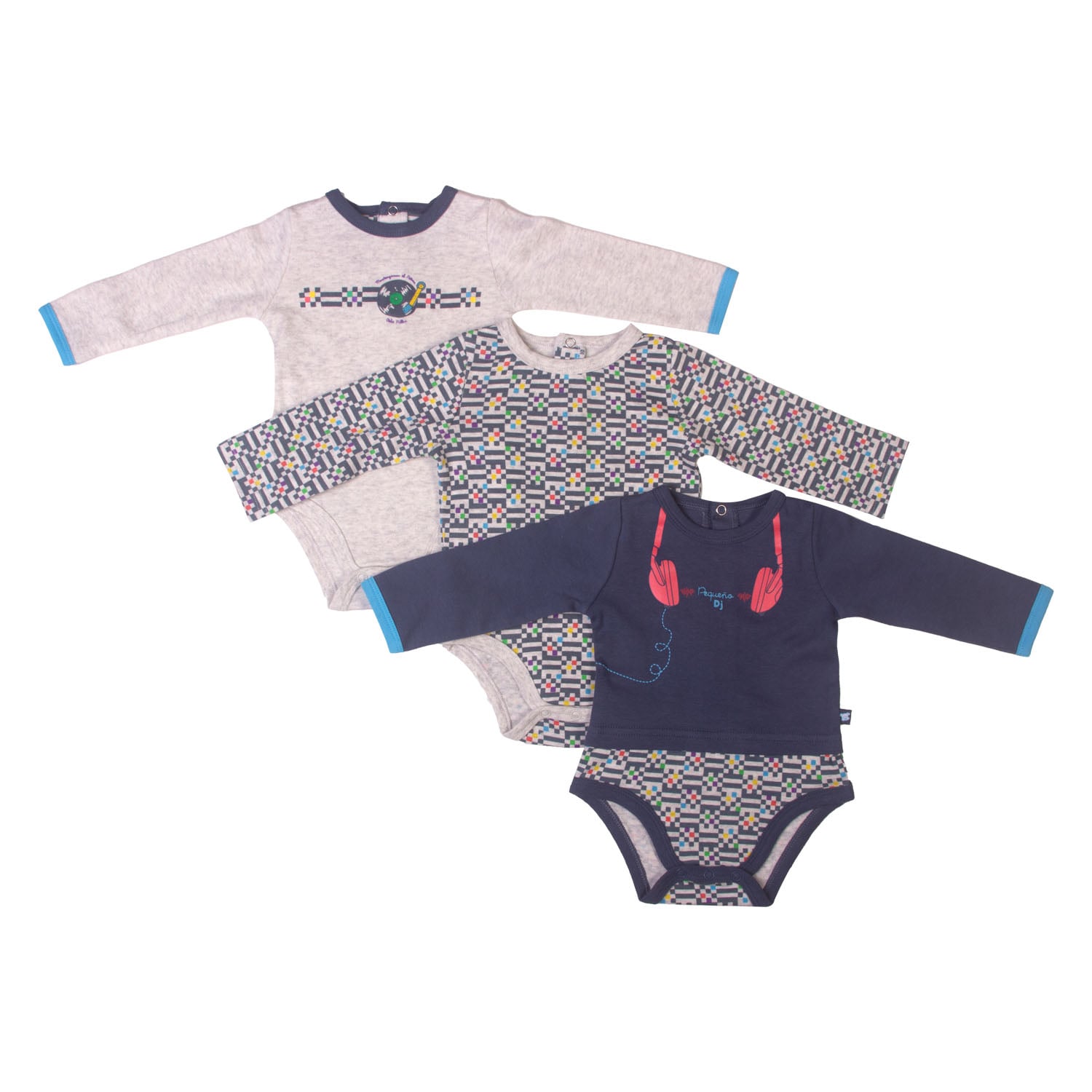 SET 3 PZAS BODY NIÑO MULTICOLOR PILLIN - 1