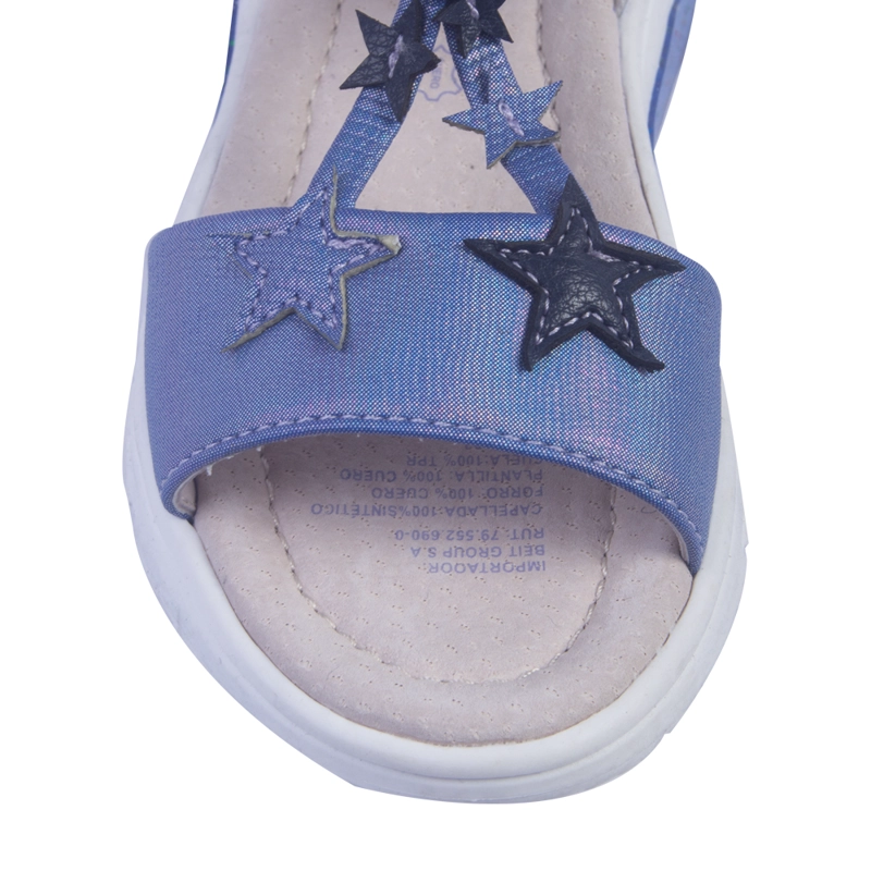 SANDALIAS NIÑA PILLÍN CUERO AZUL - 4