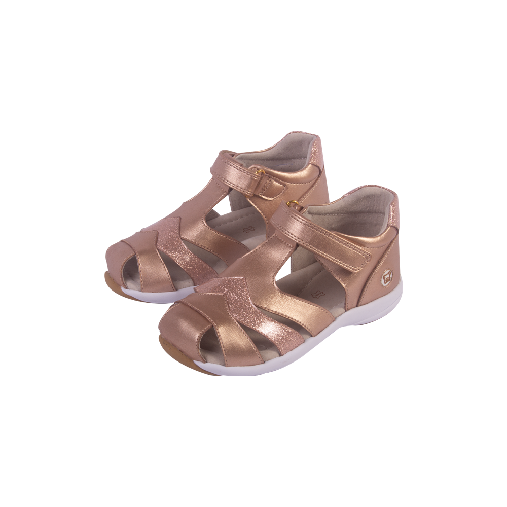 SANDALIAS NIÑA PILLÍN CUERO CAFÉ BEBE - 1
