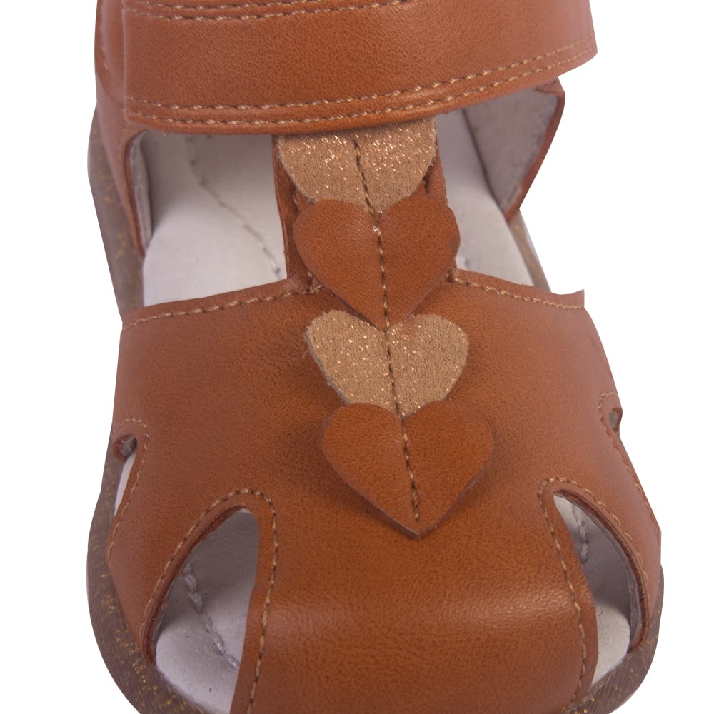 SANDALIAS NIÑA PILLÍN CUERO BEBE CAFÉ - 3