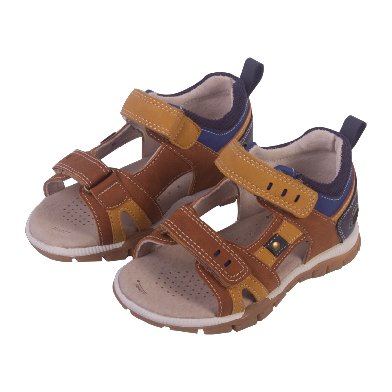 SANDALIAS NIÑO PILLÍN CUERO BEBE CAFÉ - 1