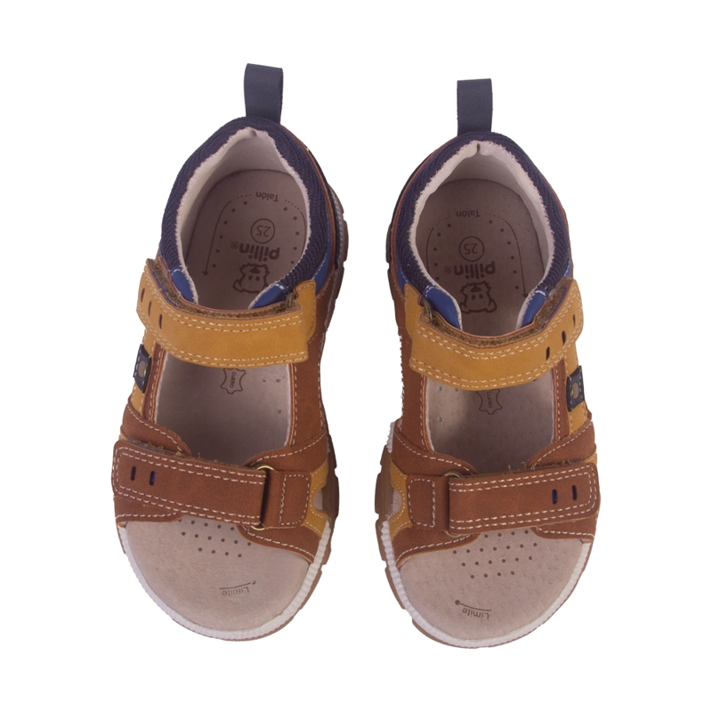 SANDALIAS NIÑO PILLÍN CUERO BEBE CAFÉ - 2