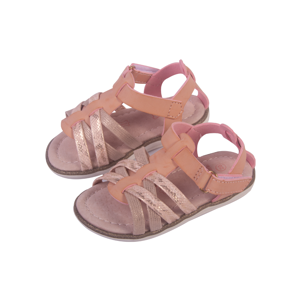 SANDALIAS NIÑA PILLÍN CUERO BEBE CORAL - 1