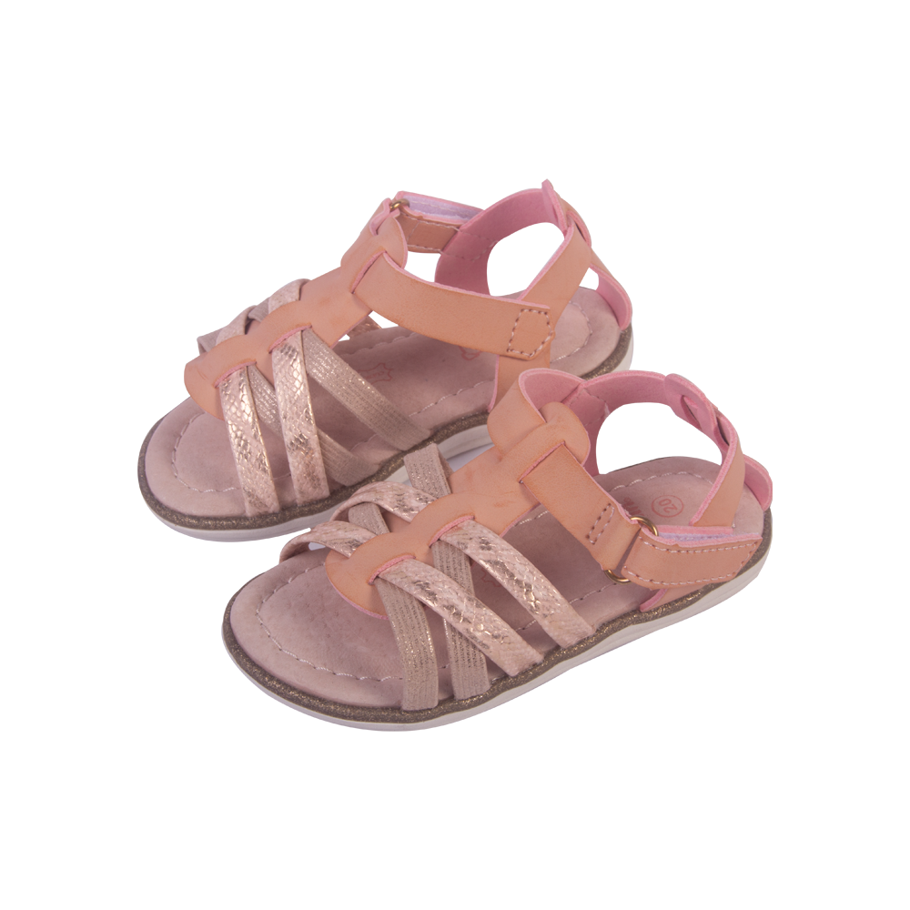 SANDALIAS NIÑA PILLÍN CUERO BEBE CORAL - 1