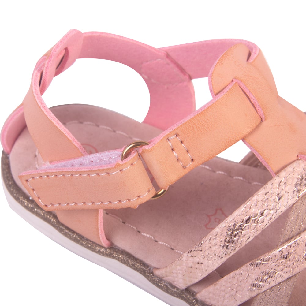 SANDALIAS NIÑA PILLÍN CUERO BEBE CORAL - 4