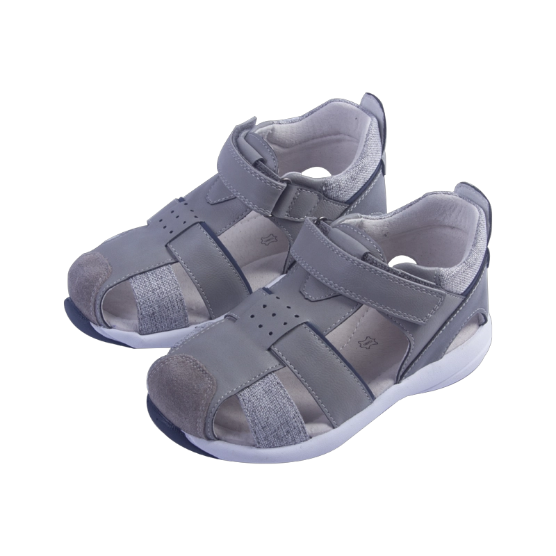 SANDALIAS NIÑO PILLÍN CUERO BEBE GRIS - 1