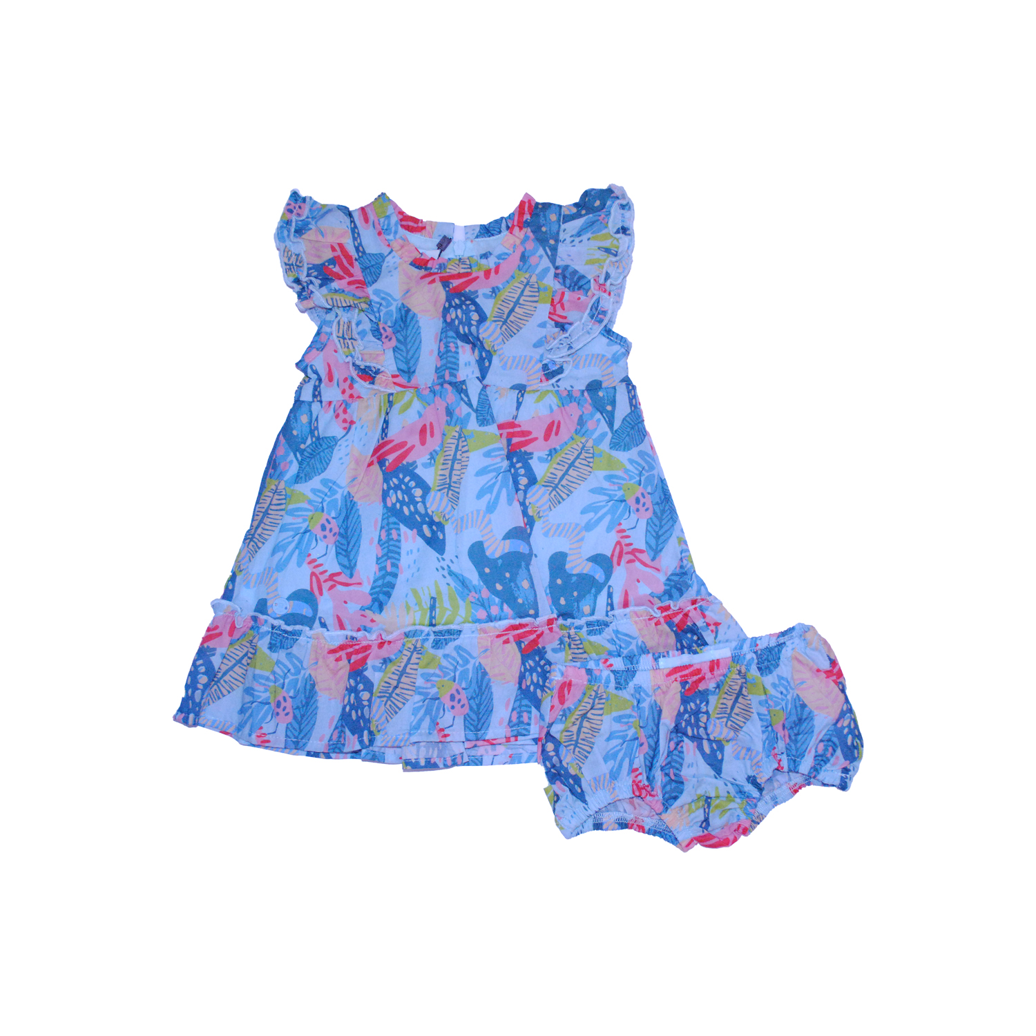 VESTIDO ALGODON NIÑA PILLIN TURQUESA PVW815TUR BEBE - 1